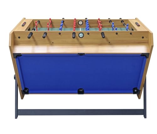 3-in-1 Game Table with Rotating Design, Including Billiards, Table Football, and air Hockey Table, for Indoor Entertainment Center - color: Wood color