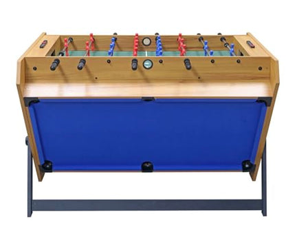 3-in-1 Game Table with Rotating Design, Including Billiards, Table Football, and air Hockey Table, for Indoor Entertainment Center - color: Wood color