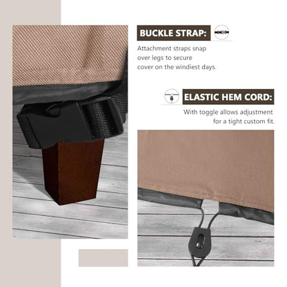 ULTCOVER Outdoor Coffee Table Cover, Waterproof Rectangular Patio Small Side Table Cover 50x30x18 inch - color: Brown, size: 50x30 inch