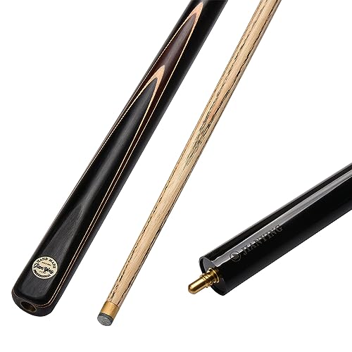 57" 3/4 Jointed Billiard/Pool/Snooker Cue Set 5 Face-Spliced Ash Shaft with A Leather Cue Case - color: Tech Ebony Butts