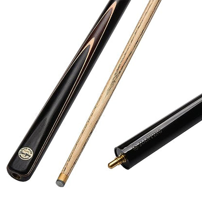57" 3/4 Jointed Billiard/Pool/Snooker Cue Set 5 Face-Spliced Ash Shaft with A Leather Cue Case - color: Tech Ebony Butts