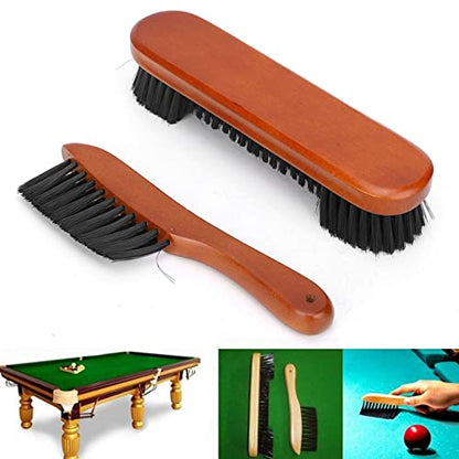 Semme Premium Pool Billiard Brush Set 2 Pcs Wood Handle Tool with PVC for Billiard Table and Rail Maintenance