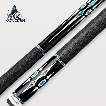 KONLLEN Pool Cue Stick with Hand-Inlaid Design and Dual Shafts, Low Deflection Billiards Cue with Carbon Fiber Shaft and Reinforced Maple Shaft, Professional Pool Cue for Adults