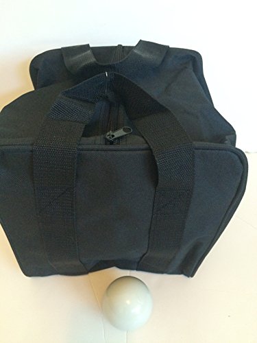 BuyBocceBalls Unique Bocce Accessories Package - Heavy Duty Nylon Bocce Bag (Black with Black Handles) and Official Tournament-Grade White 60mm Pallino