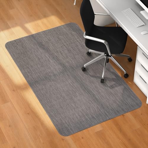 Blvornl Office Chair Mat for Hardwood Floor, 45"x 53" Desk Chair Mat for Hard Wood and Tile Floor, Large Anti-Slip Hard Floor Protector Rolling Chair Mat, PVC Mat Desk Rug for Office Home, Dark Grey - color: Dark Grey, size: 45" x 53"