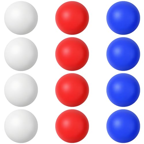 Soulchen 40mm Glow in The Dark Table Tennis Balls Bulk, Carnival Game Night, Neon Birthday Party Favors, Classroom Rewards, Goodie Bag Filler, Pet Playmate - color: Red White Blue, size: Solid