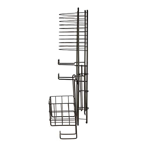 Wall Mount Bookshelf Game Rack, Small Spaces Wall Mount Storage Rack, Efficient Side by Side Space-Saving Design, CD Tower for Home Office Bed Room, Dark Gray