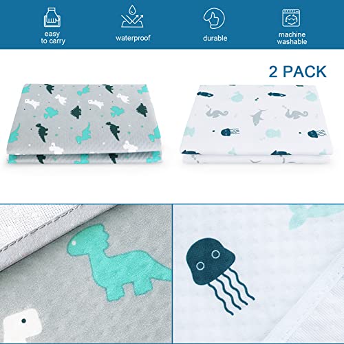 Splat Mat 2 Pack for Under High Chair & Arts & Eating Mess, Waterproof Baby Playtime Anti-Slip High Chair Mat for Floor or Table, Reusable & Portable Splash Mat for Under High Chair, 46" x 42"