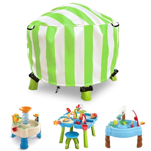 Water Table Cover Spiralin' Seas Waterpark Outdoor Sand Water Play Table Cover 34X34X18 inch-(Cover only)-Green - color: Green
