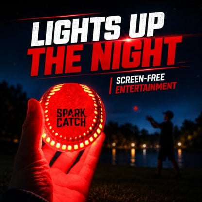 SPARK CATCH Light Up Baseball, Glow in The Dark Baseball, Sports Gear Accessories Gifts for Boys 8 9 10 11 12 13 14 15 Years Old, Kids Teens All Ages Gift Ideas - color: Ruthless Red