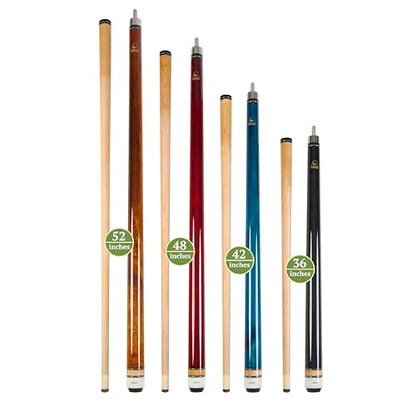 ASKA Short Pool Cue Sets, Canadian Maple Billiard Cue Sticks, 13mm Tip, 5/16x18 Joint, Multi-Set Options for Home & Game Rooms - style: Set of 4 Cues, LCSN4