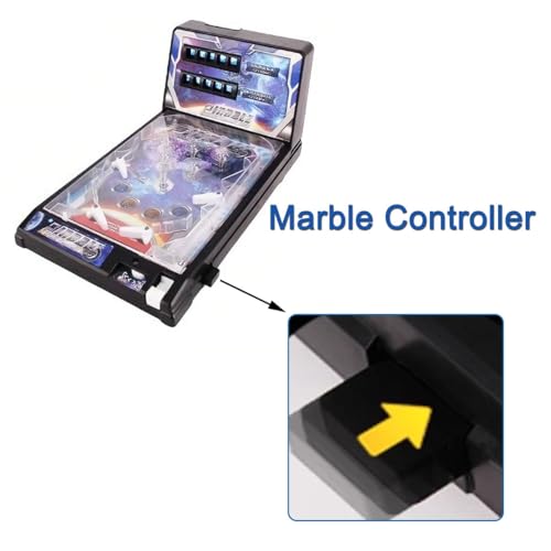 Retro Arcade Machine Pinball Machine for Kids, Tabletop Electronic Pinball Game with Lights and Sounds, Desktop Ball Shooting Toy for Adults Birthdays
