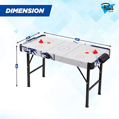 Point Games Air Hockey Table for Kids - Electric Powered Air Hockey Game - Foldable & Tabletop - Air Hockey for Kids & Adults - Games for Girls & Boys