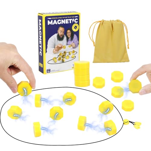Magnetic Chess Game with String (20 Pcs) - Upgraded N52 Neodymium Magnet Strategy Board Game Set for Kids & Adults, Portable Travel & Family Night Tabletop Game