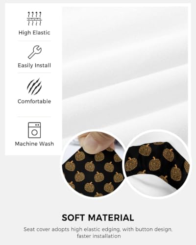Savannan Office Chair Cover, Pastoral Autumn Pumpkin Plant Protective Stretch Elastic Universal Cover for Desk Task Chair,Computer Rotating Chair 1 Pcs Black Background