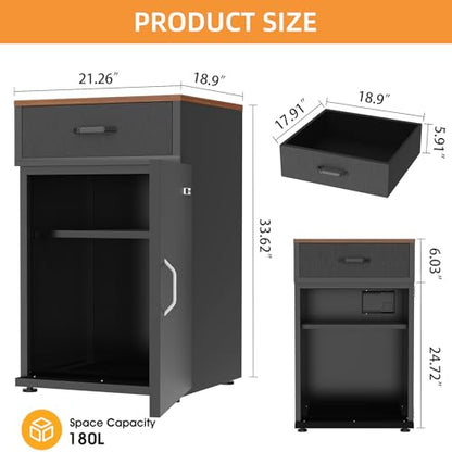 180L 3D Printer Filament Storage Cabinet with Dehumidifier(60W drying power, <8W avg. consumption| Industrial Sealed Dehumidifying Stand Cabinet Holds 40 Rolls -Compatible with PLA/ABS/TPU/PETG - color: Black