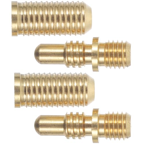 Totority Billiard Cue Joint Screws 2 Sets Heavy Duty Copper Pool Cue Extension Hardware, Professional Snooker Connecting Pins for Repair & Shaft Extension, Replacement Accessories