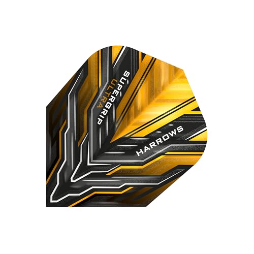 Harrows SUPERGRIP Ultra Flights| Set of x5 Premium Extra Strong Dart Flight Bag (15 Flights) (Gold) - color: Gold