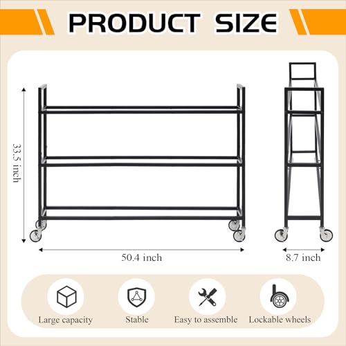 Colingmill Heavy Duty Basketball Rack with Wheels, Multi-Tier Rolling Ball Storage Cart, Sports Equipment Organizer for School, Gym, Club Shoot Training - size: 15ball