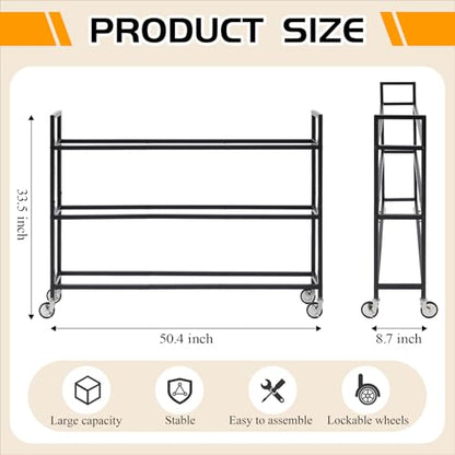 Colingmill Heavy Duty Basketball Rack with Wheels, Multi-Tier Rolling Ball Storage Cart, Sports Equipment Organizer for School, Gym, Club Shoot Training - size: 15ball