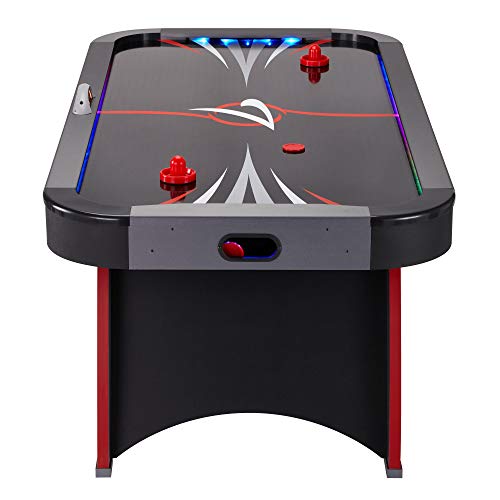 Fat Cat Volt 7 Foot LED Air Hockey Table for Adults with Dual Motor, Automatic Scoring, Music System, Hockey Table with Light Up Playfield