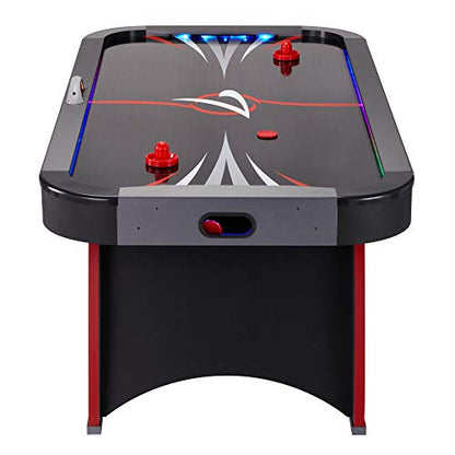 Fat Cat Volt 7 Foot LED Air Hockey Table for Adults with Dual Motor, Automatic Scoring, Music System, Hockey Table with Light Up Playfield