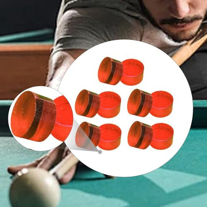 10 Pieces Break Jump Clear Cue Tip Billiard Pool Cue Tip Hard Professional Replacement for Player Billiard Beginners Snooker - color: red