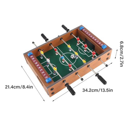 Foosball Table, Compact Portable Size Tabletop Foosball Mini Soccer Game with 2 Balls 4 Player Rows for Kids Family Interactive Play