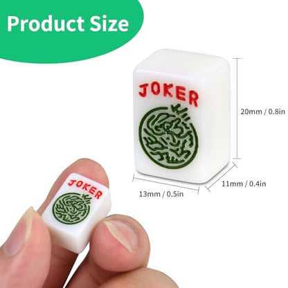 Travel American Mahjong Tile Set, 166 PCS 0.8 Inch Mini Mahjong Game Tiles, 4 Wooden Racks, Floral Storage Bag, 3 Dice & Beginner's Guide, Complete Portable Set
