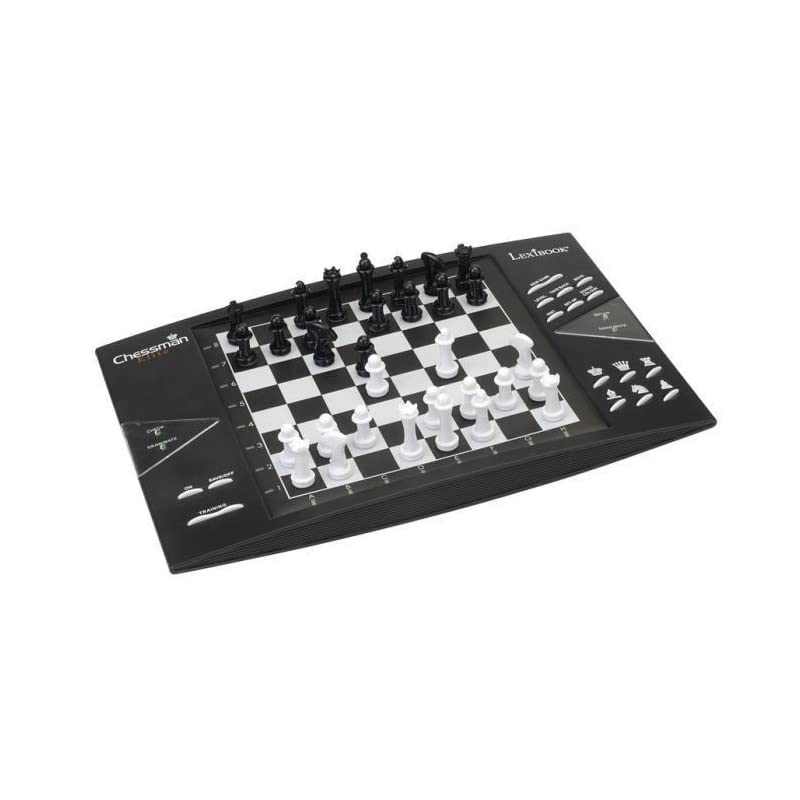 Lexibook, Chessman® Elite, Interactive Electronic Chess Game +, 64 Levels of Difficulty, LEDs, Family Child Board Game, Black/White, CG1300 - style: CG1300