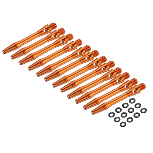 PATIKIL Aluminum Dart Shafts, 2BA Dart Stems Replacement Accessories with Rubber Rings for Steel Tip - color: Orange, size: 35mm
