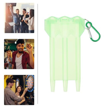Abaodam Portable Darts Storage Box Lightweight Four-edged Carrying Case Green Hard Shell Container for Outdoor Activities and Soft Tip Dart Accessories