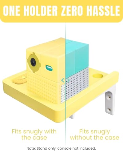 Wall-Mounted Wooden Stand Compatible with Nex Playground Console, Fixed Shelf Holder with Screws, Easy to Install Bracket for Family Gaming Setup (Lemon Yellow) - color: Lemon Yellow