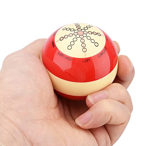 Billiards Cue Ball Training Artifact with Storage Bag, Portable Practice Training Assist Accessory with Standard Lines and Dots for America Pool Eight Ball(Size:Ball + Bag)