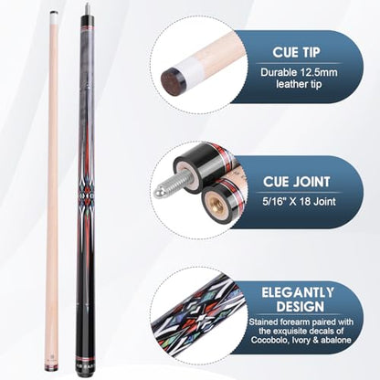36 Inch/ 42 Inch/ 48 Inch Short Pool Cue Stick for Kids, Canadian Maple Billiard Cues for Tight Spaces - color: Grey 42"