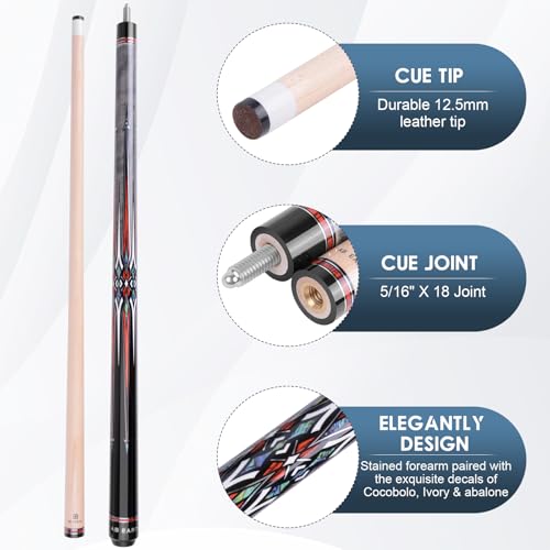 36 Inch/ 42 Inch/ 48 Inch Short Pool Cue Stick for Kids, Canadian Maple Billiard Cues for Tight Spaces - color: Grey 42"