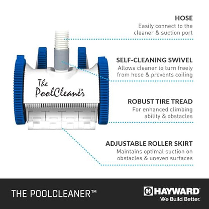 Hayward Pool Vacuum for Inground Pools Poolvergnuegen Suction Pool Cleaner (4 Wheel) Automatic Vacuum for In-Ground Pools up to 20 x 40 ft - style: 4-Wheel