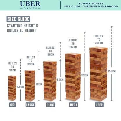 Uber Games Large Tumble Tower in Storage Bag - Varnished Hardwood - size: youth large / 11-13