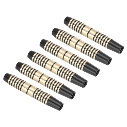 PATIKIL 16 Grams Dart Replacements Barrel, 6Pcs Copper Dart Replace Barrel Accessories for Soft and Steel Dart Tips, Black Gold