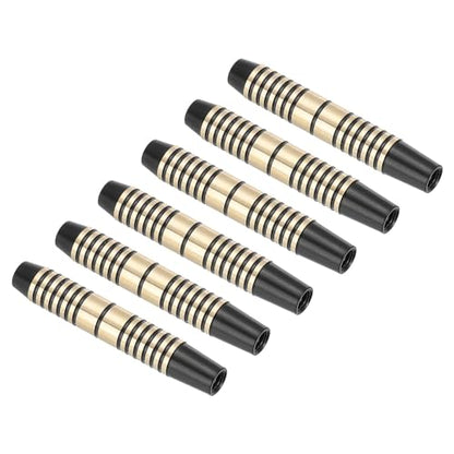 PATIKIL 16 Grams Dart Replacements Barrel, 6Pcs Copper Dart Replace Barrel Accessories for Soft and Steel Dart Tips, Black Gold