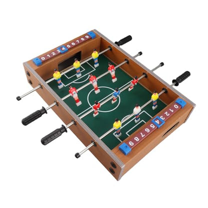 Estink Mini Foosball Table, Wood ABS Tabletop Soccer Game 34.5x21.5cm with Slider Scoreboard Thick Rods Easy Setup for Kids Family Party Indoor Play