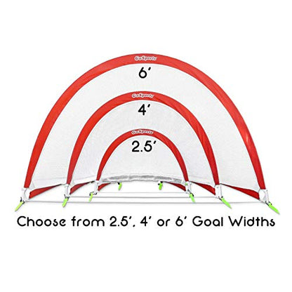 GoSports Portable Pop-Up Soccer Goals for Backyard - Kids & Adults - Set of Two Nets with Agility Training Cones and Carrying Case - size: 2.5 ft Round