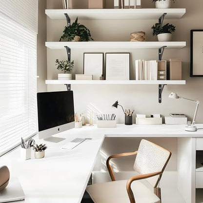 Kaboon 36x20 inch White Table Top Universal, Solid One-Piece Desktop, Reversible Melamine Countertop, Double Desks, L-Desk DIY - color: White, size: 36x20