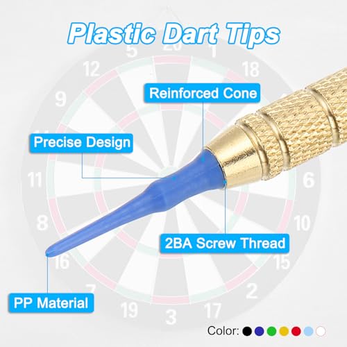 PATIKIL Plastic Dart Tip 2BA Thread, Soft Dart Tip Replacement Dart Accessories - color: Navy Blue