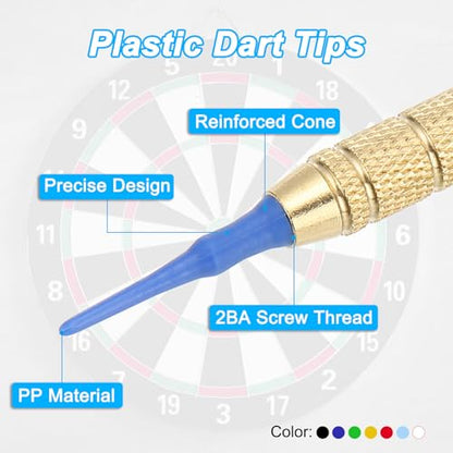 PATIKIL Plastic Dart Tip 2BA Thread, Soft Dart Tip Replacement Dart Accessories - color: Navy Blue