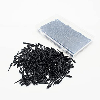 2BA Thread Plastic Tip Dart Points 500 Pack Soft Dart Tips Replacement Plastic Dart Tips with Case Dart Accessories Black