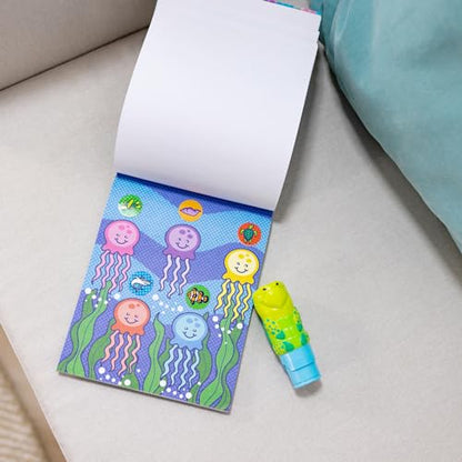 Melissa & Doug Sticker Wow!™ 24-Page Activity Pad and Sticker Stamper, 300 Stickers, Arts and Crafts Fidget Toy Collectible Character – Sea Turtle - for Kids Ages 3+ - FSC Certified - color: Sea Turtle, size: Single