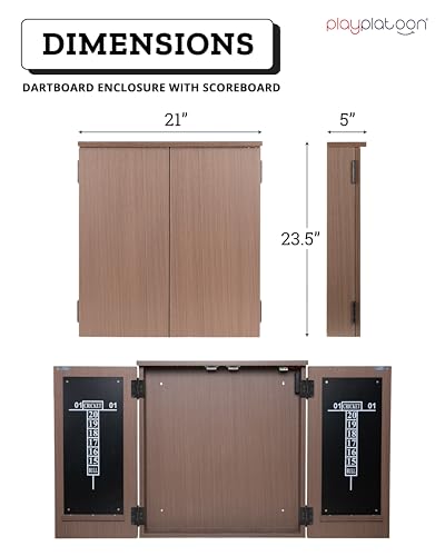 Play Platoon Outdoor Dart Board Cabinet - Dartboard Waterproof Enclosure with Darts Scoreboard, Dart Holder & Dartboards Lighting System for Outside Bar Games & Game Room