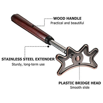 Sumind Retractable Pool Bridge Stick - Adjustable Billiards Cue Bridge with Removable Head, Wooden Handle & 5 Position Slots, Portable Pool Table Accessories for Home, Club & Tournament(Brown) - color: Brown
