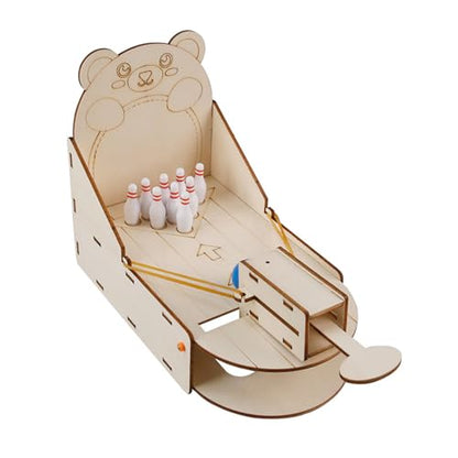 Creative Wooden Desktop Bowling Toy Interactive STEM Set for Science Discovery and Education Learning Activity ' s Wooden Bowling Game
